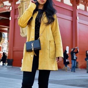 Mango Mustard Trench Coat with Pockets